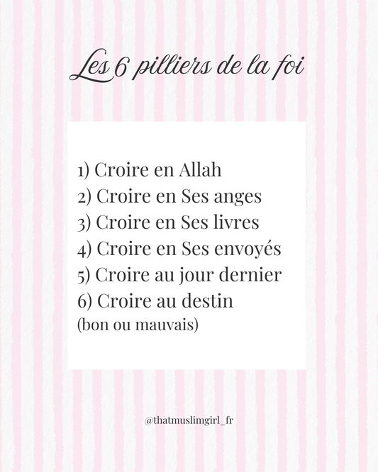 Les 6 pilliers de la foi